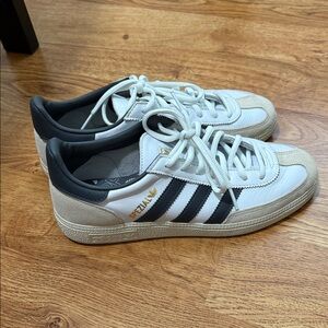 Adidas White and Navy Blue Sneakers.